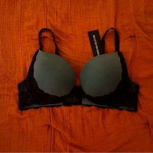 Torrid teal and black lace trimmed bra 40C
